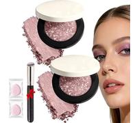 2Pcs Multicolor Metallic Eyeshadow,Buildable,Shimmering Metallic Eyeshadow,Smudge-Proof,High Pigment Waterproof Monochrome Eyeshadows (Rose Gold, L1105)