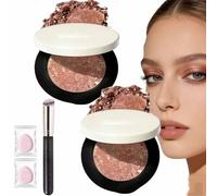 2Pcs Multicolor Metallic Eyeshadow,Buildable,Shimmering Metallic Eyeshadow,Smudge-Proof,High Pigment Waterproof Monochrome Eyeshadows (skin Tone, K2206)