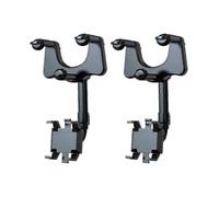 2PCS Multifunctional Car Rearview Mirror Phone Holder, Universal 360 Rotatable Telescopic Car Phon