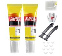 2Pcs Multifunctional Waterproof White Caulk With Scraper, Plastics Steel Mud Waterproof Sealant,Stronger Adhesion Sealant,For Window Toilet Sink,Quick-Drying
