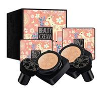 2PCS Mushroom Head Air Cushion Foundation CC Cream Water Feeling Flawless BB Cream Long-Lasting Moisturizing Oil Control, Lightweight & Smoothing Natural Concealer Makeup Gifts for Girl (Natural)
