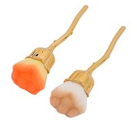 2Pcs Nail Particle Brush | Rose Soft Brush for Nail Art Powder/Blush/Loose Powder | Ergonomic Handle, Non - Fading Color | ABS & Nylon Fibers, Multi - Purpose Beauty Tool