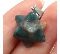 2Pcs Natural Stone Merkaba Pendant Malachite Opal Crystal for Making Necklace Earrings Jewelry Accessories-India_Agate