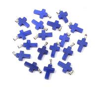 2Pcs Natural Stone Pendant Cross shape Rose Opal Turquoises Making for Women Jewelry Necklace Gift-Blue