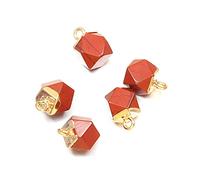 2Pcs Natural Stone Pendant Cute Faceted Amethysts Yellow Jades for Charm Jewelry Accessories DIY Make Necklace Earrings-Red_Stone