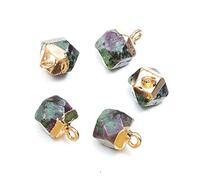 2Pcs Natural Stone Pendant Cute Faceted Amethysts Yellow Jades for Charm Jewelry Accessories DIY Make Necklace Earrings-Epidote