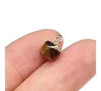 2Pcs Natural Stone Pendants irregular shape Small Faceted Pendant for Women Jewelry Making DIY Necklace Earrings Gift 6x6 mm-Tiger_Eye_Stone