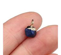 2Pcs Natural Stone Pendants irregular shape Small Faceted Pendant for Women Jewelry Making DIY Necklace Earrings Gift 6x6 mm-Lapis_lazuli