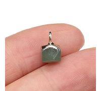 2Pcs Natural Stone Pendants irregular shape Small Faceted Pendant for Women Jewelry Making DIY Necklace Earrings Gift 6x6 mm-Green_Aventurine