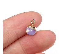 2Pcs Natural Stone Pendants irregular shape Small Faceted Pendant for Women Jewelry Making DIY Necklace Earrings Gift 6x6 mm-Opal_stone