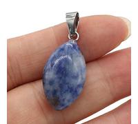 2Pcs Natural Stone Pendants Rose Quartzs Malachite Crystal for DIY Necklace Earrings Jewelry Craft Making 13x28mm-Blue-vein