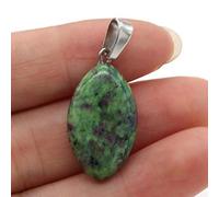 2Pcs Natural Stone Pendants Rose Quartzs Malachite Crystal for DIY Necklace Earrings Jewelry Craft Making 13x28mm-Epidote