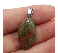 2Pcs Natural Stone Pendants Rose Quartzs Malachite Crystal for DIY Necklace Earrings Jewelry Craft Making 13x28mm-Unakite