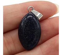 2Pcs Natural Stone Pendants Rose Quartzs Malachite Crystal for DIY Necklace Earrings Jewelry Craft Making 13x28mm-Blue_Sand