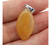 2Pcs Natural Stone Pendants Rose Quartzs Malachite Crystal for DIY Necklace Earrings Jewelry Craft Making 13x28mm-Yellow_Jade