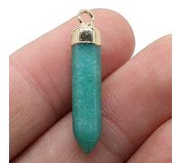 2pcs Natural Stone Pendulum Pendants Flash Labradorite Jewelry Making DIY Necklace Earrings-Amazonite_2