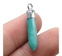 2pcs Natural Stone Pendulum Pendants Flash Labradorite Jewelry Making DIY Necklace Earrings-Amazonite