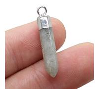 2pcs Natural Stone Pendulum Pendants Flash Labradorite Jewelry Making DIY Necklace Earrings-Flash_Labradorite