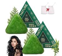 2Pcs Nature Triangle Shampoo Bar,Calming & Strengthens Hair,Natural Herbal Hair Care,With A Foaming Net,Gentle On Hair & Scalp,For All Hair