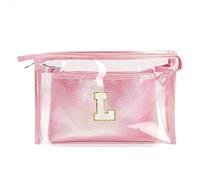 2PCS Neceser de Aseo Transparente, Bolsa de Cosméticos Impermeable, Grande Neceser Maquillaje Portátil, Organizador para Mujeres y niñas, Regalo Cumpleaños Navidad para Novias Mejores Amigas, Rosa L