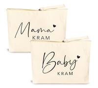2pcs Neceser para Madre Niños Bolsa de Lona Mama Kram Baby Kram Regalo para Mamá Futuro