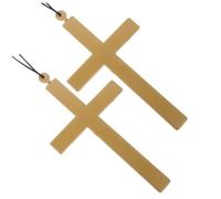 2pcs Necklace Priest Costumes Pendant The Crucifix Adults Accessory for Women Crosses Croft Steel Monk Cross Nun Costume Prop Polyester