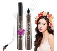 2Pcs NEW Giphogantic 3D Waterproof Microblading Eyebrow Pen - 4 Tip Eyebrow Pencil, Precision Waterproof Brow Pen, 3d Waterproof Microblading Eyebrow Pen, Lacison Eyebrow (Light Brown)