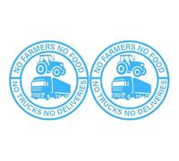 2pcs No Farmers No Fod No Trucks No Deliveries Auto Wall Laptop Cell Truck Sticker Weatherproof Farm Support Tractor Truck Sticker for Trucks SUV Van Bumper & Smooth Surface Agriculture