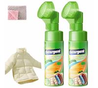 2Pcs No-Rinse Down Jacket Cleaner With Brush,Wash-Free Dry Foam Spray, Multi-Purpose Stain Remover,For Coats, Puffer Jackets, Outdoor Ski & Travel,Down Detergent For Puffer Jackets.