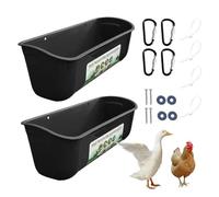 2pcs No Waste Goat Duck Waterer Bucket Trough - Poultry Feeder Trough , Feeding Container For Poultry With Clips, Fence Feeding Troughs For Duck, Deer, Sheep, Troughs Chicken Feeder