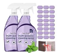 2Pcs Nuroclean Spray,All-Purpose Cleaning Spray With 24Pcs Concentrated Cleaning Tablets,Cleaner For Instant Stain Removal,Powerful Stubborn Stains Remover For Kitchen Grease Bathroom Toilets