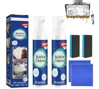 2Pcs Nuvilux Bubble Cleaner,Foaming Heavy Oil Stain Cleaner,Stubborn Grease & Grime Wipe Spray,All Purpose Rinse-free Cleaning Spray