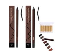 2Pcs Occasionals Eyeliner,24 Hr Waterproof Eyeliner Duo Sharpenable Eye Pencil,2 In 1 Eye Liner And Eyebrow Pencils,No Smudging, Fading, Smooth And Easy To Color (Black*2, size)