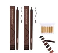 2Pcs Occasionals Eyeliner,24 Hr Waterproof Eyeliner Duo Sharpenable Eye Pencil,2 In 1 Eye Liner And Eyebrow Pencils,No Smudging, Fading, Smooth And Easy To Color (Graphite*2, size)