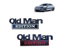 2pcs Old Man Edition Car Emblem 3D Metal Sticker Badge,Funny Old Man Edition Emblem for Side, Tailgate, Bumper,Weatherproof Nameplate Decal for Car Truck Motorcycle (2pcs A)