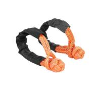 2pcs Orange 1/2inch X 22inch Soft And Loop Rope Synthetic Traction Strap 43000lbs Breaking Power