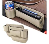 2Pcs Organizador De Huecos para Asiento De Coche para Mercedes Benz R SLC SLK SL S Class V Class, Asiento de Coche Lateral Gap Filler Organizador Bolsillo Lateral Coche,B-Beige