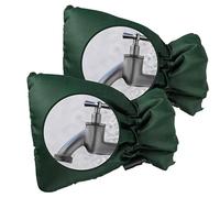 2pcs Outdoor Faucet Cover for Winter Freeze Protection Waterproof Insulated Sleeve Bag Prevents Cracking and Frost Damage(Green)