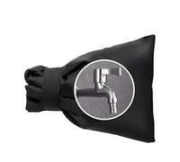 2pcs Outdoor Winter Faucet Cover Anti Freezing Insulation Sleeve Waterproof Thermal Protector Crack Protection Bag(Black)