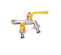 2pcs Outdoors Metal Cold-proof Lever Tap 1/2'' Double/One Outlet Faucets for Home Garden Hose Water Ball Valve Controller Adapter Para Jardín