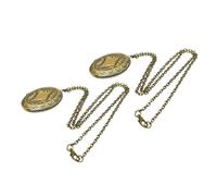 2pcs Oval Necklace Charm Neckless Jewelry Photo Locket Vintage Jewlery Picture Pendant Iron Golden