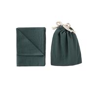 2Pcs/pack Baby Bath Towel Calming Cloth Feature Cotton Fabric with Double Layer Drawstring Storage Bag Infant Bath Towel Storage Bag