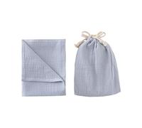 2Pcs/pack Baby Bath Towel Calming Cloth Feature Cotton Fabric with Double Layer Drawstring Storage Bag Infant Bath Towel Storage Bag