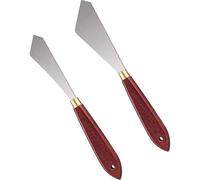 2pcs Painting Knife Set, Stainless Steel Oil Paint Knife Painting Tool with Wooden Handle Suitable for Various Art Brands