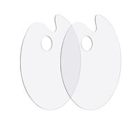 2Pcs Paleta de Pintura Acrílico Transparente, Ovalada Paleta de Pintura al Óleo Antiadherente de Pintura para Pintura de Bricolaje
