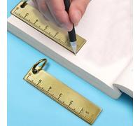2pcs para mini Brass Ruler 60mm Keychain Pocket Measure 2pcs | 2-pack set, 60mm length, precise engraved cm scale, brass keychain hole, pocket portable