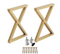 2PCS Patas Mesa - Patas De Mesa Metalicas, Patas De Mesa De Acero Industriales DIY X Marco, Patas De Muebles Resistentes De 71 Cm X 60 Cm, Patas De Mesa De Comedor Doradas Patas De Banco
