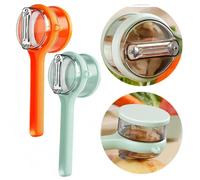 2pcs Peeling Knfe With Storage Box, Multi-Function Peelers with Storage Box Detachable Vegetable Peeler Anti-Slip for Carrot Potato Cucumber, Special Kitchen Peeling Knfe Set