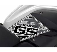 2pcs Pegatinas 3D Protectores laterales compatibles con Motorrad R 1200 GS 2008-2012 (gris)