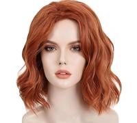 2Pcs Peluca Rojo y Naranja Marrón con Gorro, Corto Peluca para Mujer Fiesta de Juegos de Rol de Caballo para Halloween Carnaval Film Cosplay Cumpleaños Fiesta Temática Natale